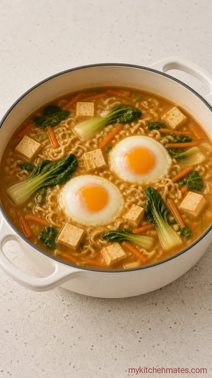15-Minute Healthy Ramen Noodles Step 3: Poach the Egg in the Broth