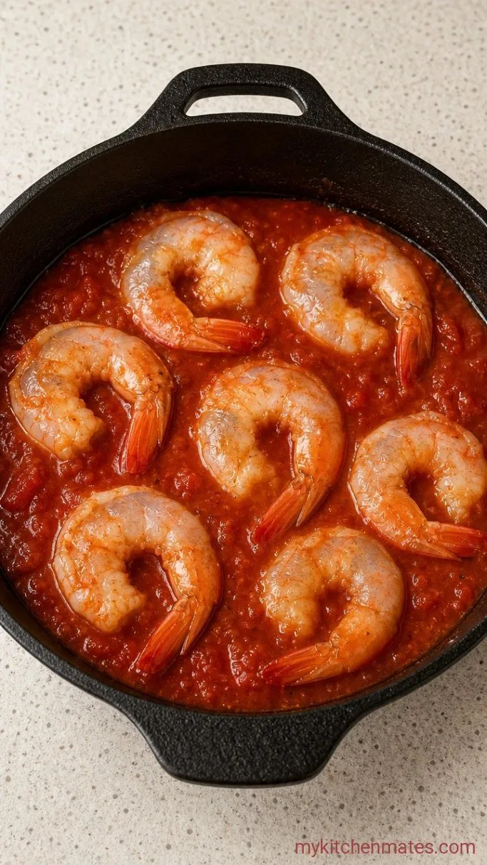 Step 3: Poach the Shrimp in the Sauce