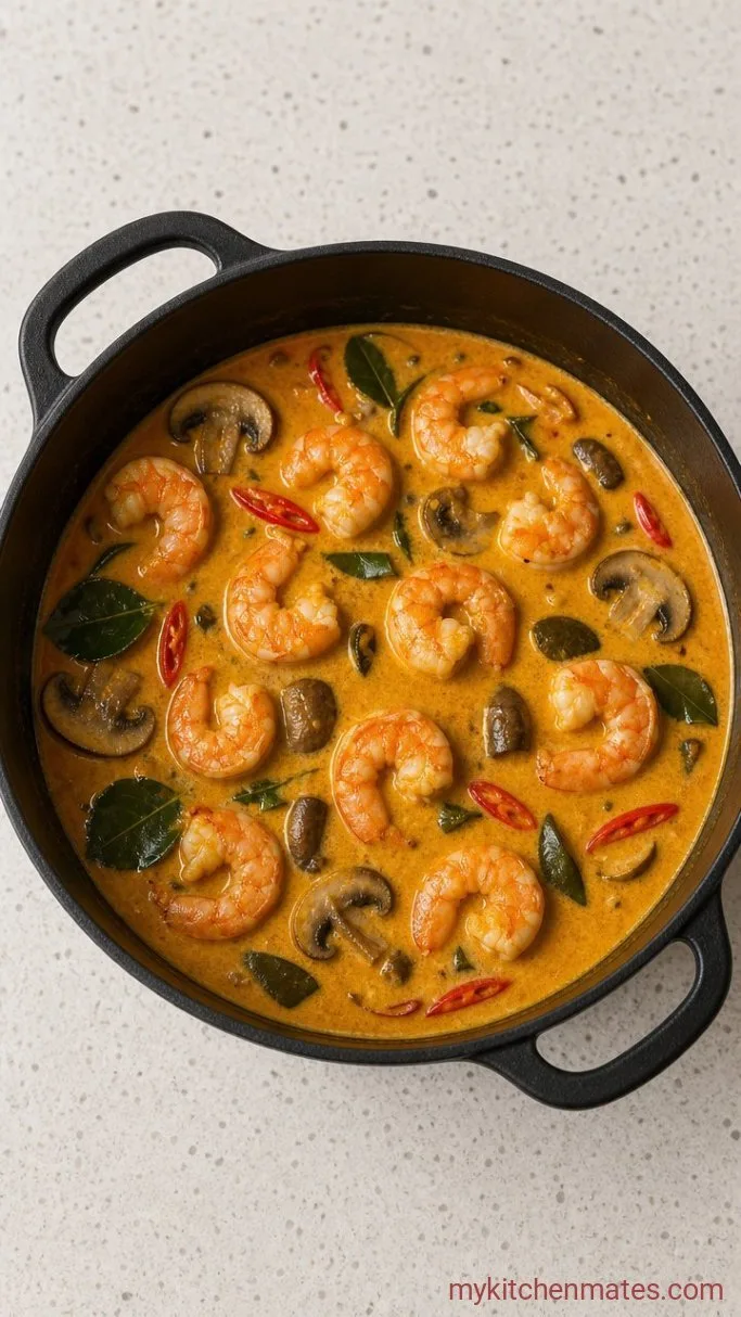 30-Minute Thai Shrimp Soup Step 3: Poach the Shrimp