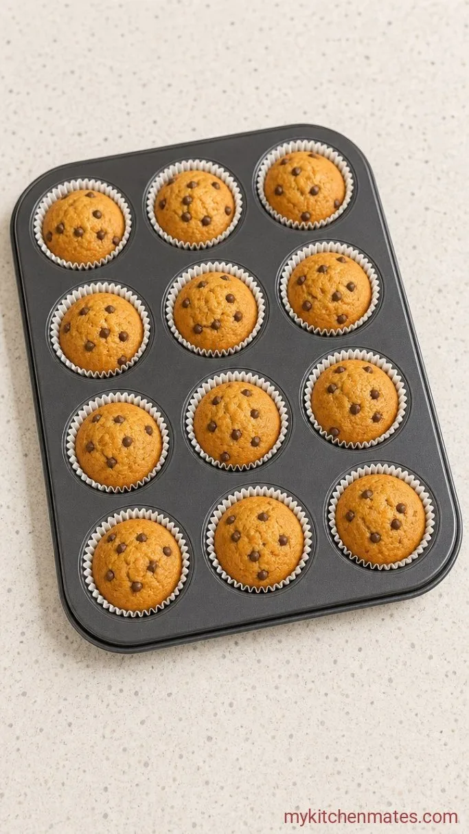 Homemade Chocolate Chip Cookie Dough Cupcakes Step 3: Portion and Bake the Cupcakes