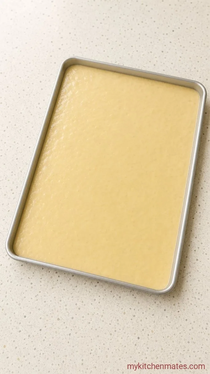 Fluffy Sheet Pan Pancakes (No Flipping Required) Step 3: Pour and Bake the Pancake