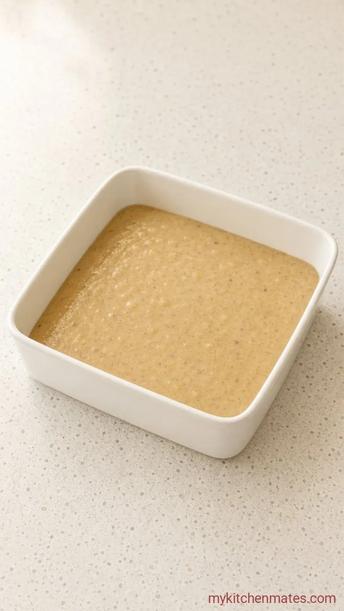 One-Bowl Banana Snack Cake Step 3: Pour and Bake