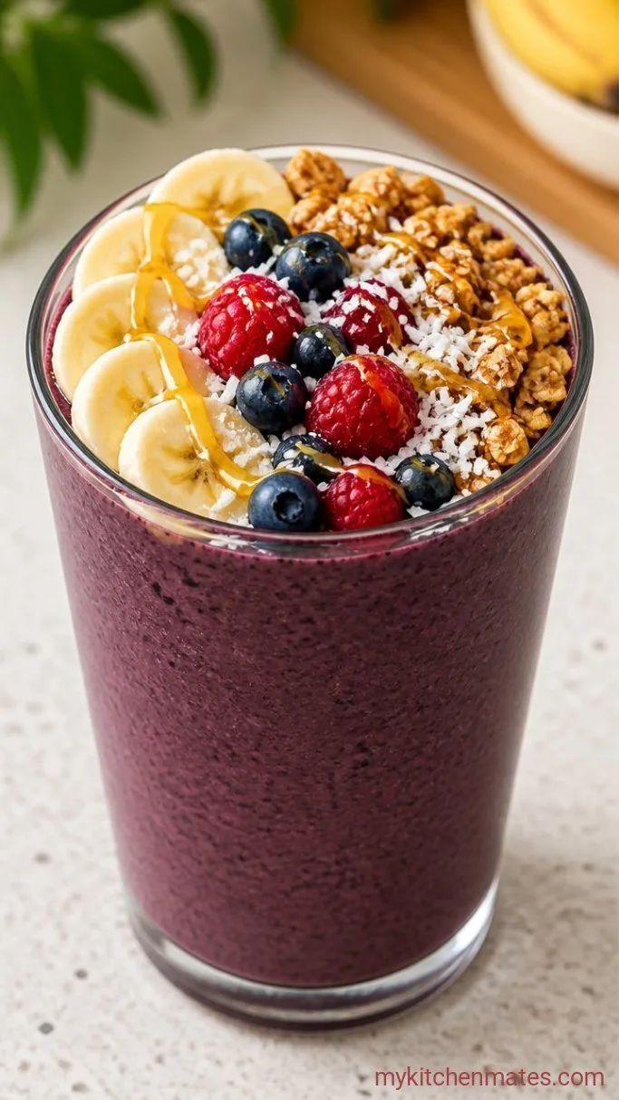 Quick 3-Ingredient Acai Berry Smoothie Step 3: Pour and Finish