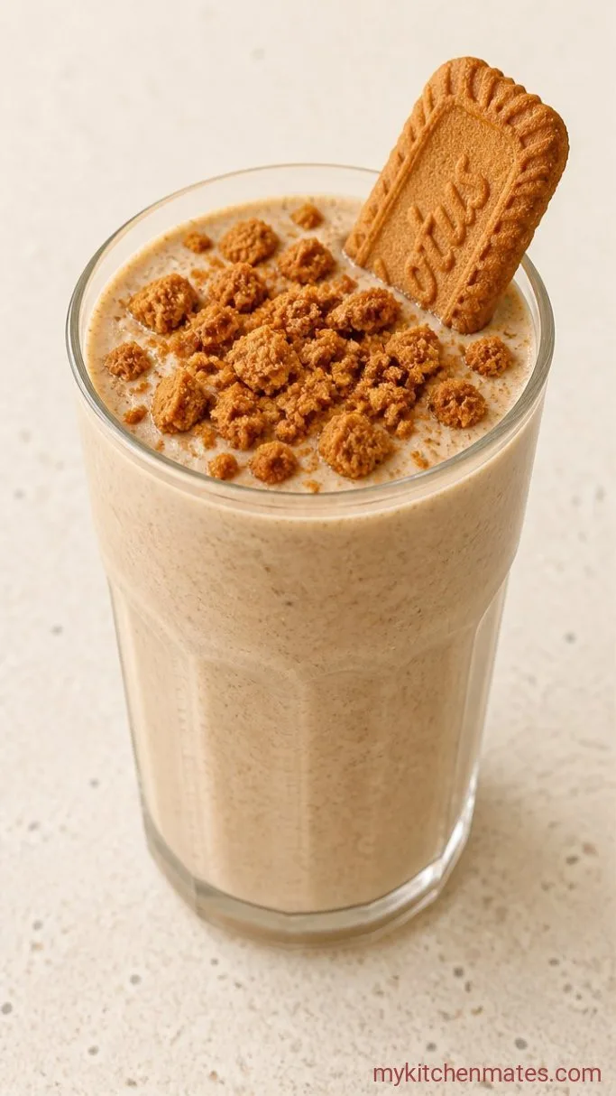 5-Minute Biscoff Cookie Milkshake Step 3: Pour and Garnish