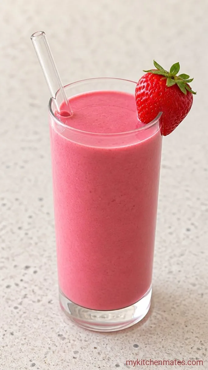 3-Ingredient Strawberry Yogurt Smoothie Step 3: Pour and Serve