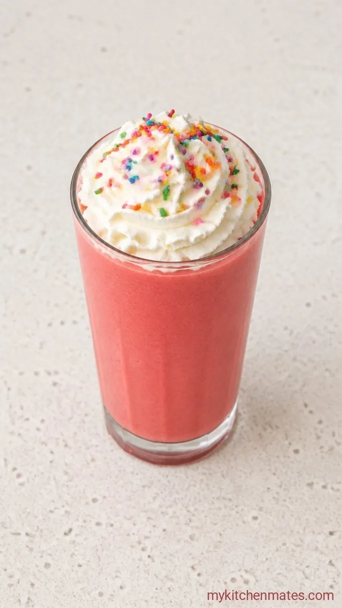5-Minute Red Velvet Milkshake (3 Ingredients) Step 3: Pour and Top It Off
