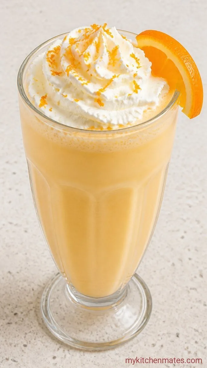 Creamy 3-Ingredient Orange Creamsicle Drink Step 3: Pour and Top