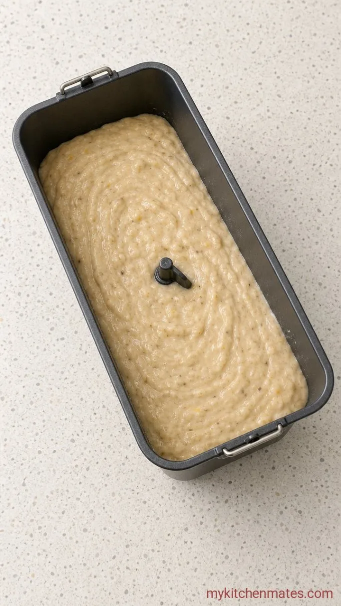 Set It and Forget It: Bread Machine Banana Bread Step 3: Pour Into the Bread Machine and Start the Cycle