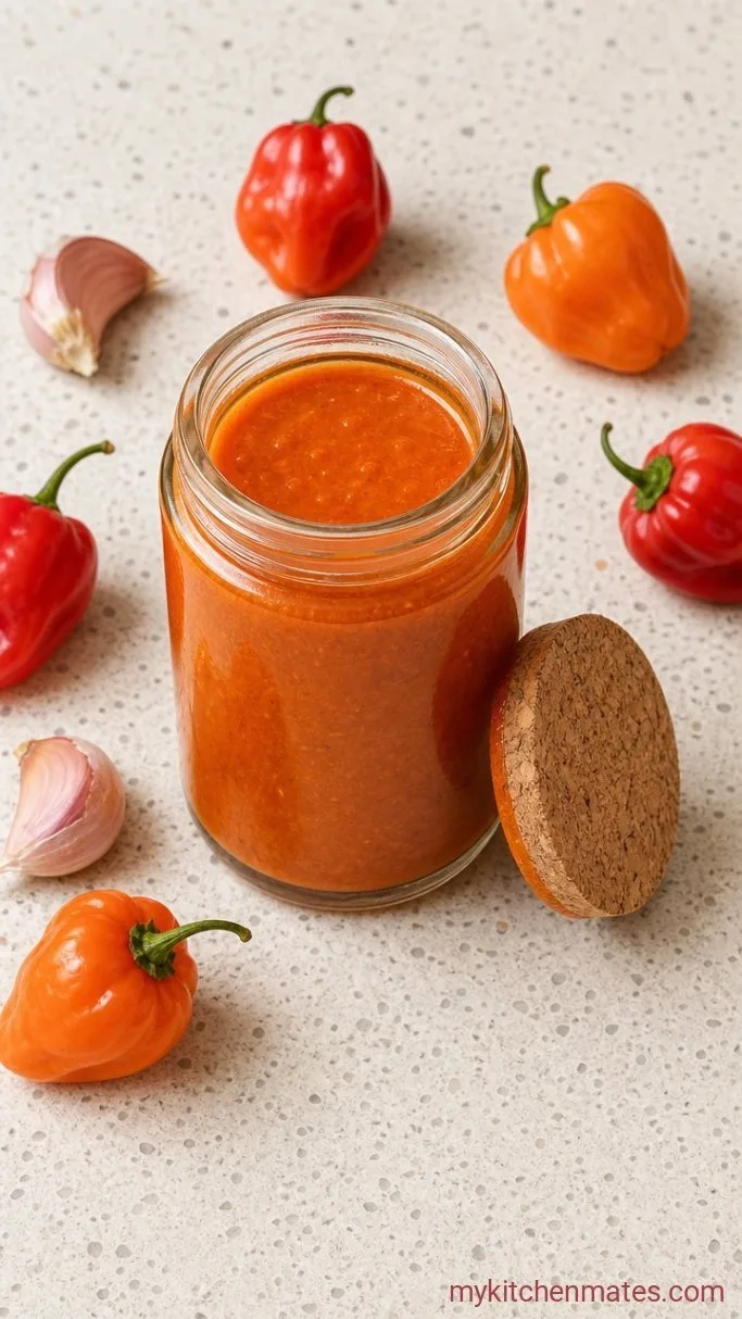 4-Ingredient Pepper Sauce (No Stove Needed) Step 3: Pour into the Jar