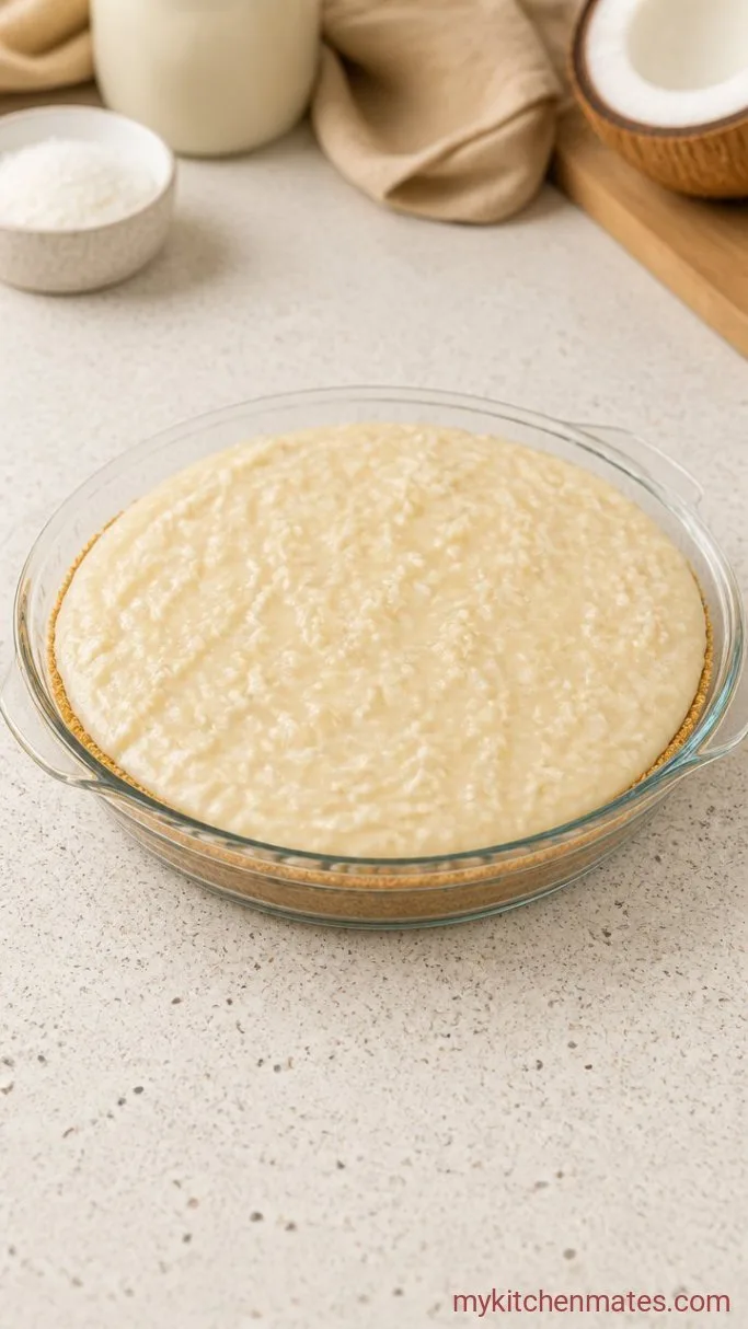 No-Bake Coconut Cream Pie Step 3: Pour the Coconut Filling