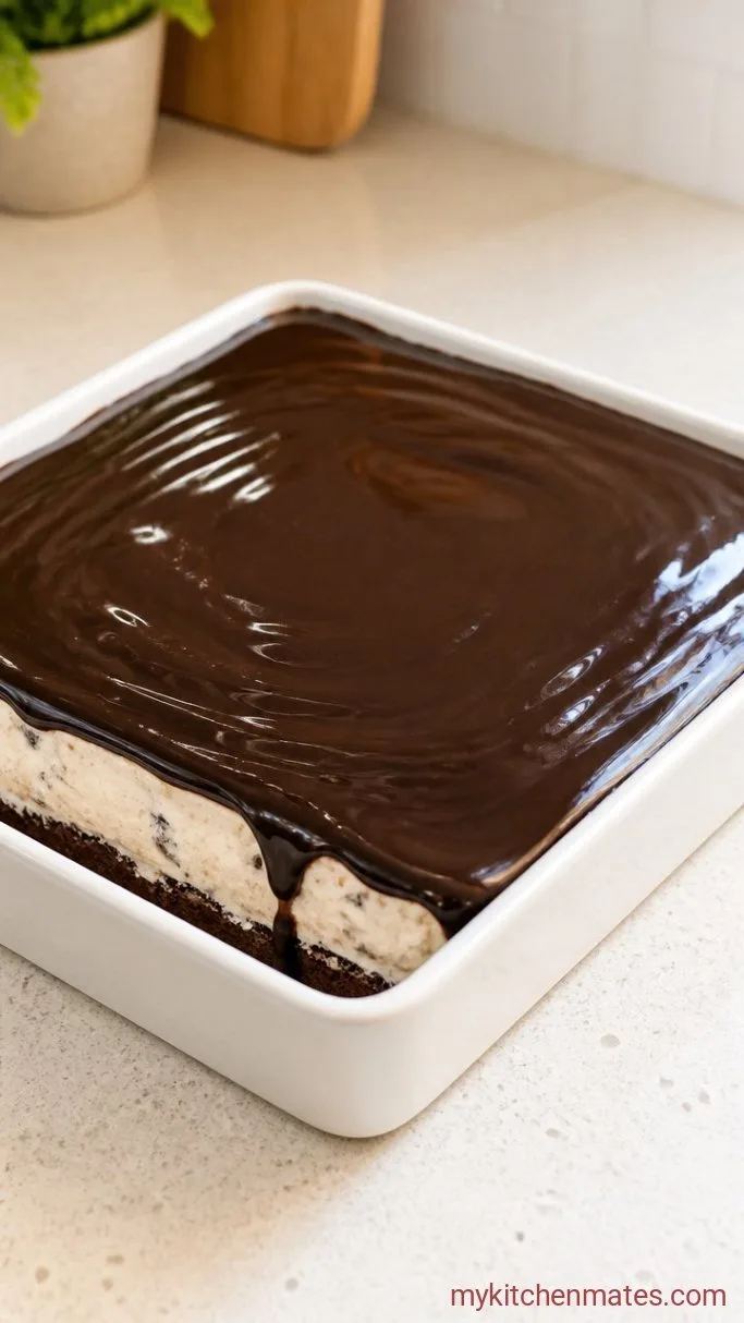 Step 3: Pour the Fudge Topping