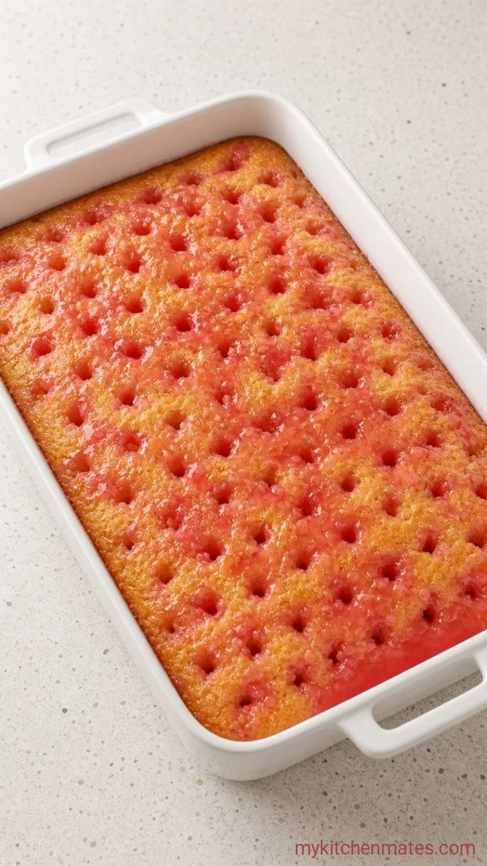 Step 3: Pour the Strawberry Layer