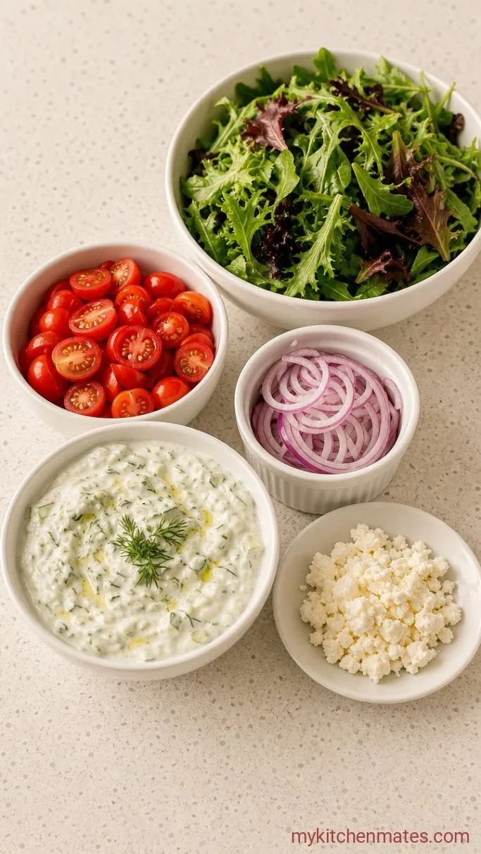 Quick Greek Chicken Wraps with Tzatziki Step 3: Prep the Fresh Toppings