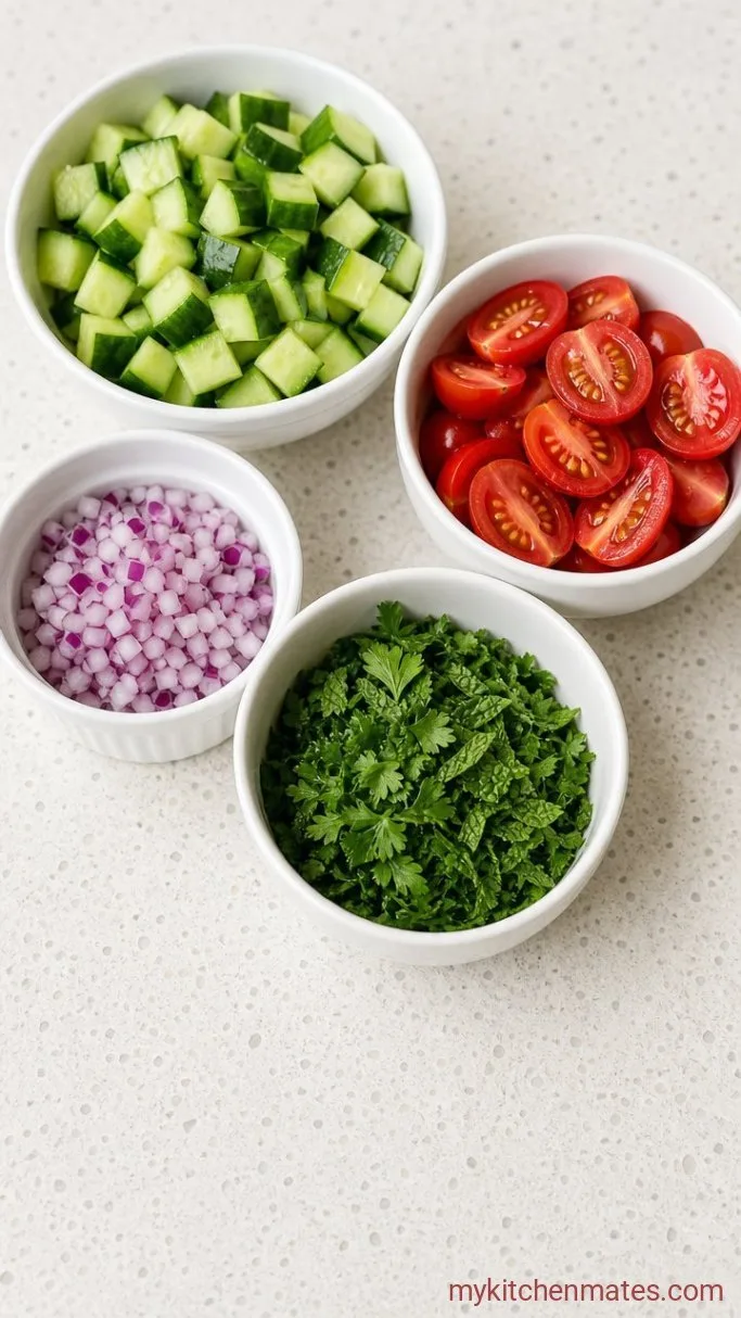 Bright Lemon Herb Quinoa Salad (Vegan, 30 Minutes) Step 3: Prep the Vegetables and Herbs