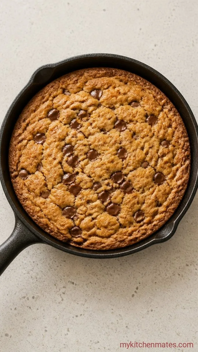 Giant Gooey Cast Iron Skillet Cookie Step 3: Press and Bake the Cookie