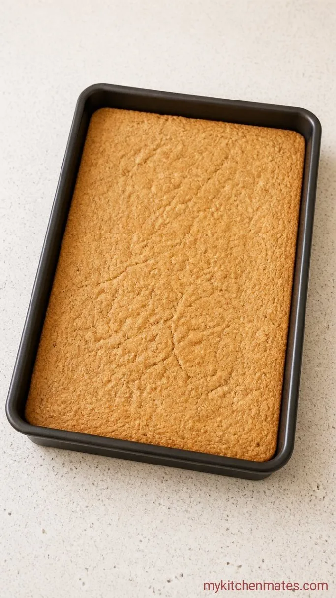 Soft and Chewy Peanut Butter Lunch Lady Cookie Bars Step 3: Press and Bake