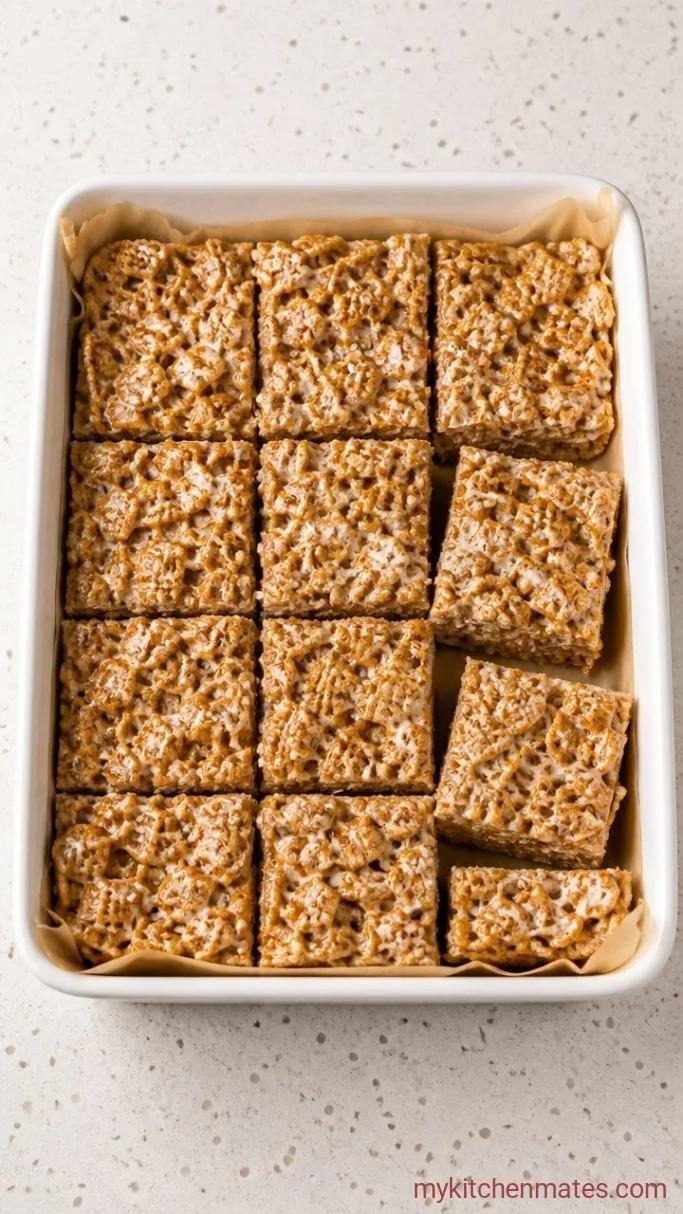 3-Ingredient Cinnamon Toast Crunch Treats Step 3: Press and Slice