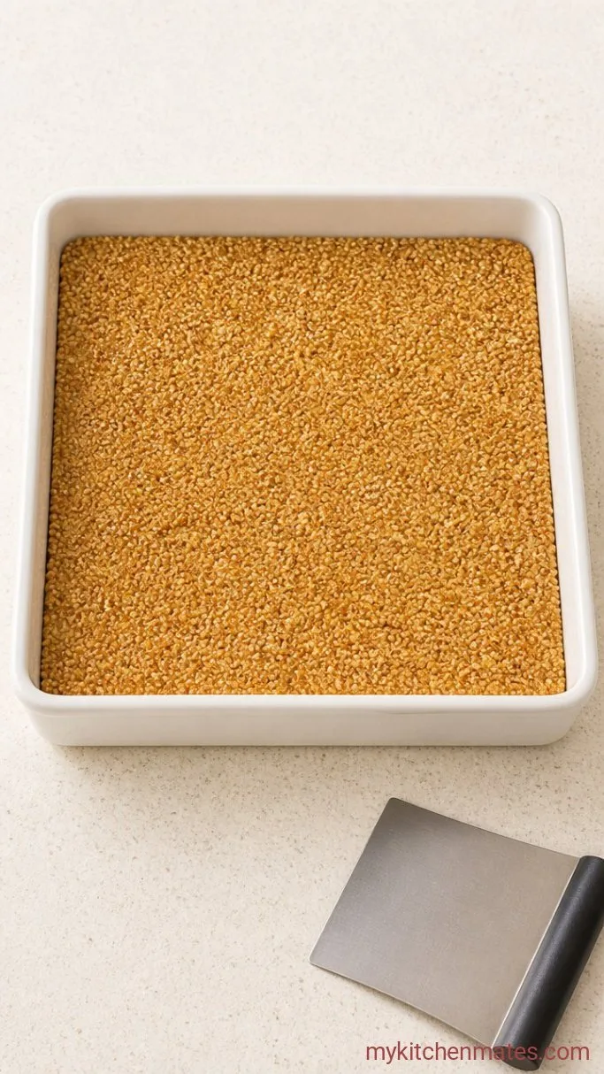Crunchy 5-Ingredient Puffed Quinoa Bars Step 3: Press Into the Pan