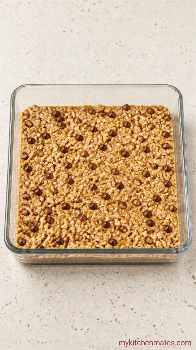 No-Bake Peanut Butter Granola Bars (Kid-Approved) Step 3: Press Into the Pan