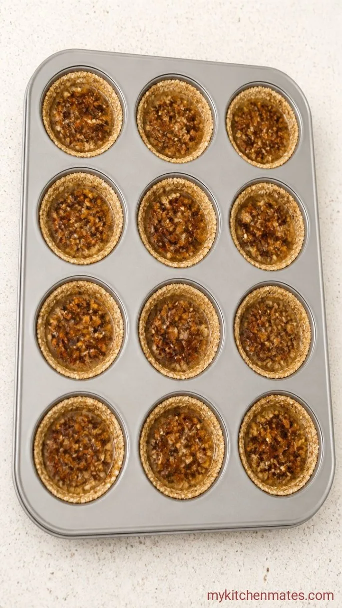 Step 3: Press the Dough into the Muffin Pan and Fill