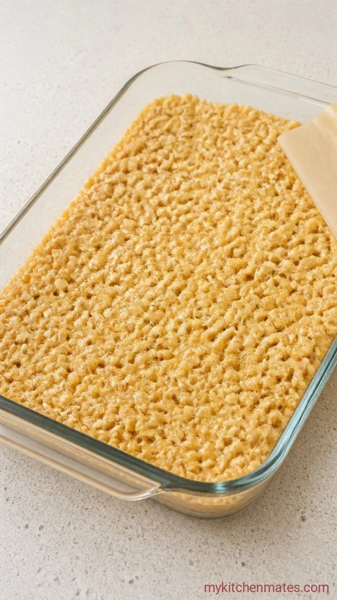 Gooey Dairy Free Rice Krispie Treats (Just 4 Ingredients) Step 3: Press the Mixture Into the Pan