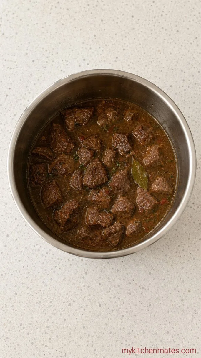 Tender Instant Pot Beef Tips with Rich Gravy Step 3: Pressure Cook the Beef Tips