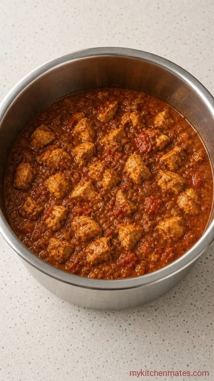 25-Minute Instant Pot Chicken Curry Step 3: Pressure Cook the Chicken