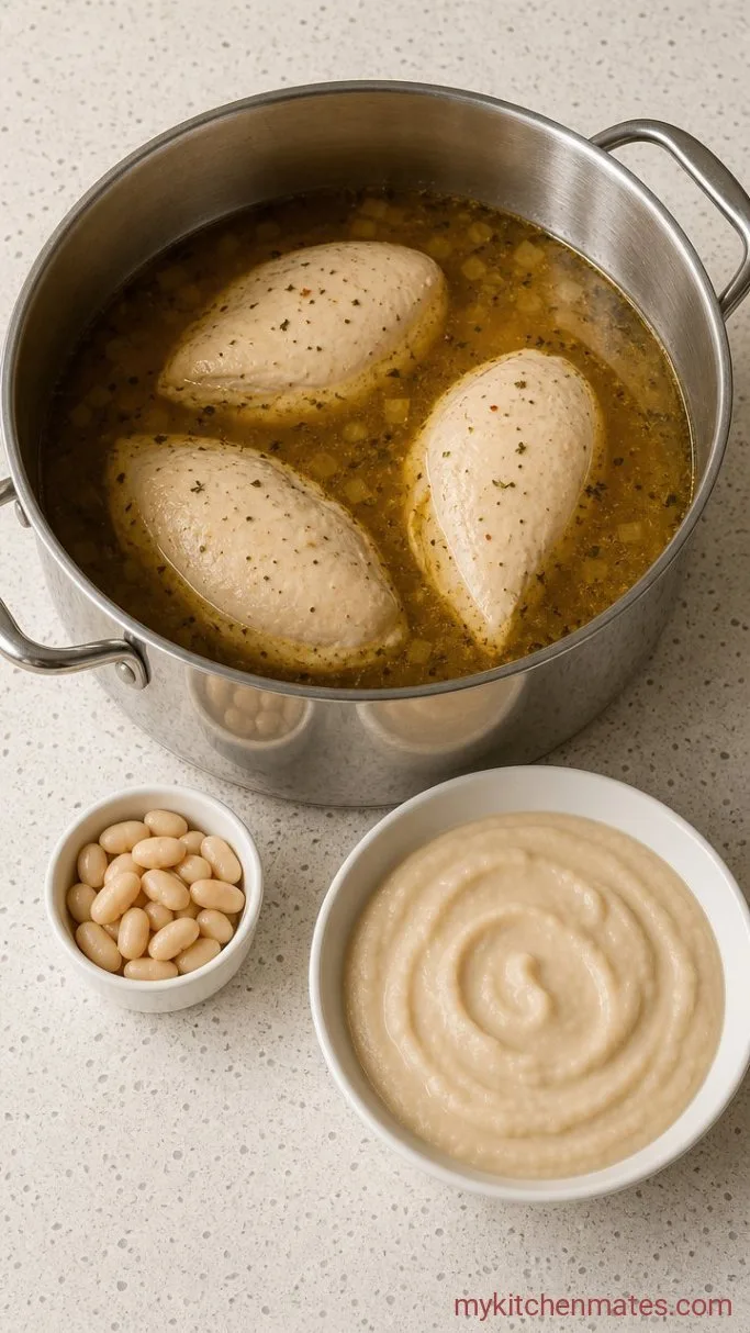 One-Pot Stovetop White Chicken Chili Step 3: Purée the Beans
