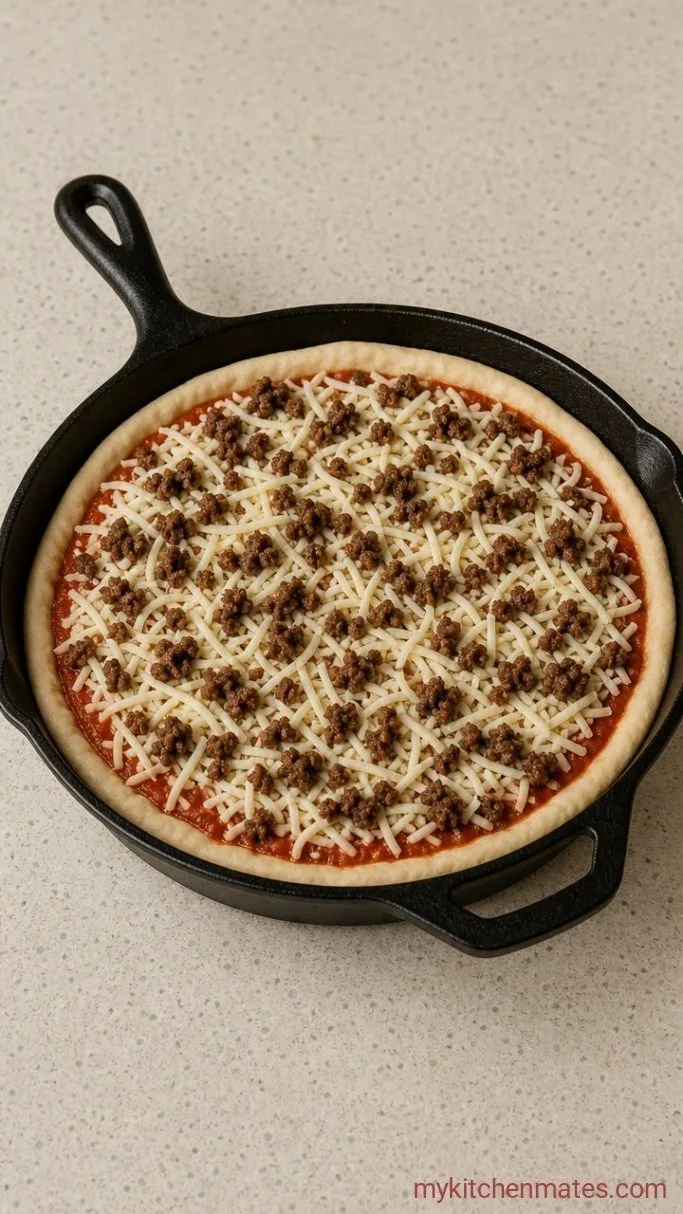 Hearty Ground Beef Pizza (Ready in 35 Minutes) Step 3: Roll and Build the Pizza