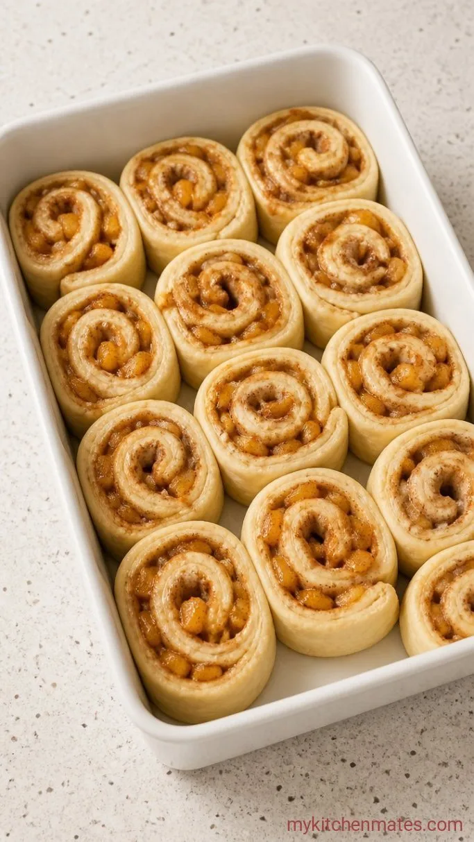 Peach Cobbler Cinnamon Rolls Step 3: Roll and Cut the Rolls