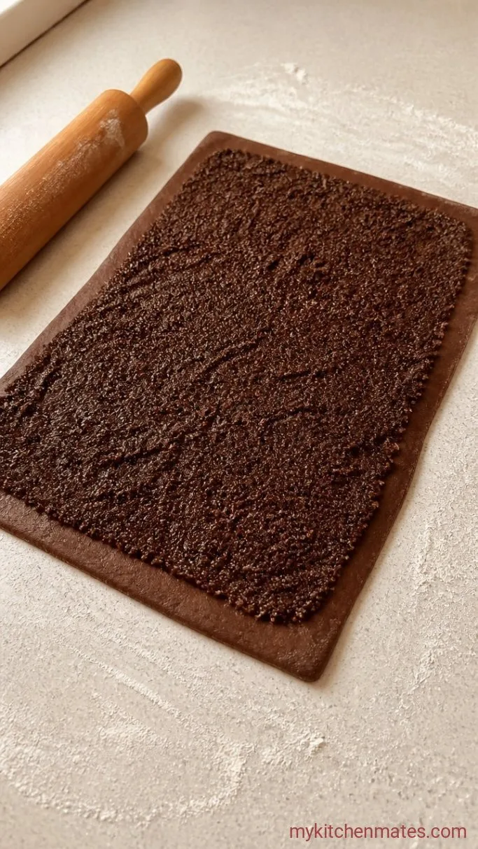 Rich Hot Chocolate Cinnamon Rolls Step 3: Roll Out and Fill