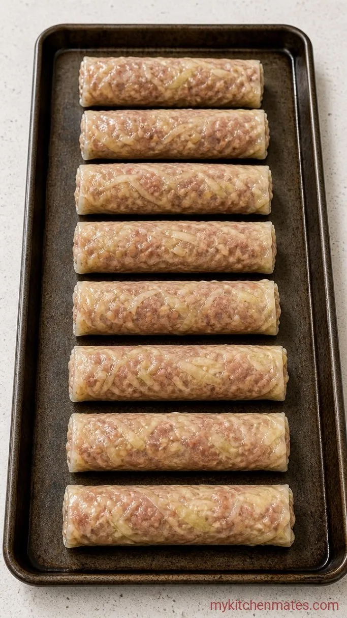Crispy Baked Gluten Free Egg Rolls Step 3: Roll the Egg Rolls