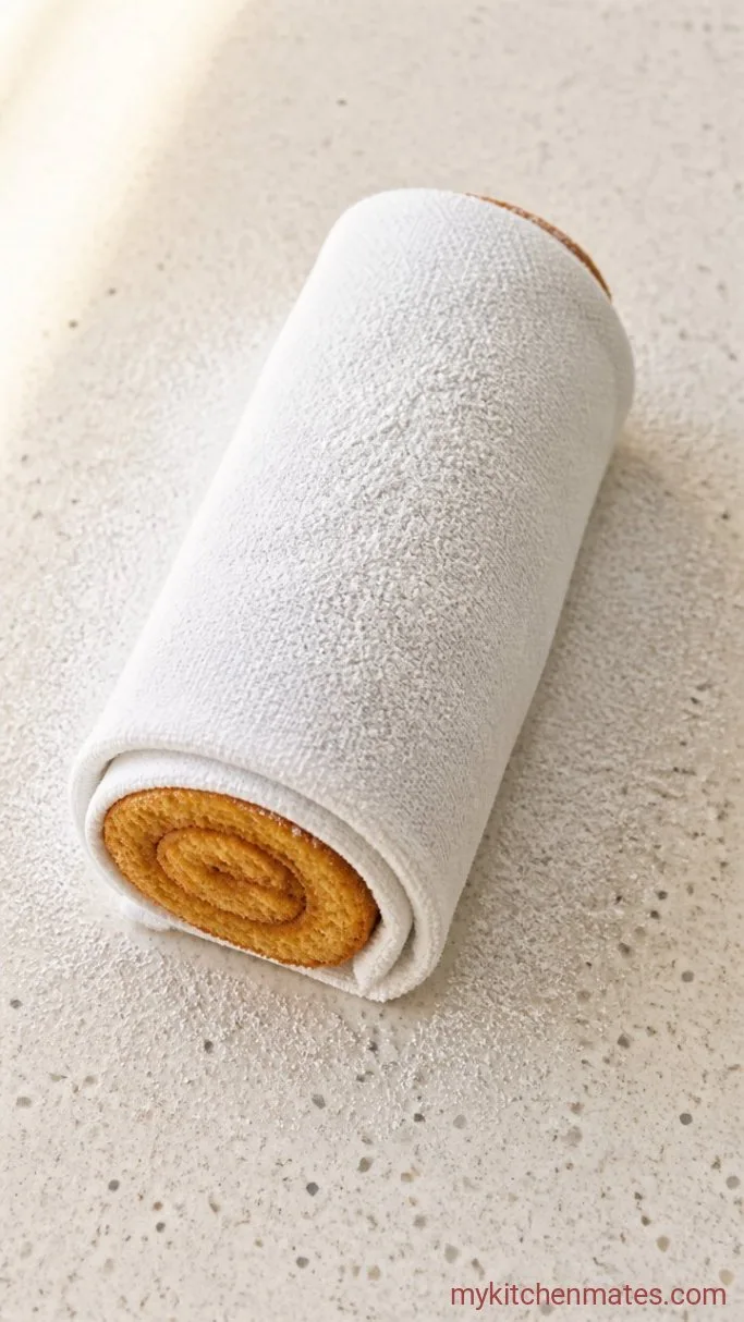 Fluffy Banana Roll Cake That Never Cracks Step 3: Roll the Warm Cake