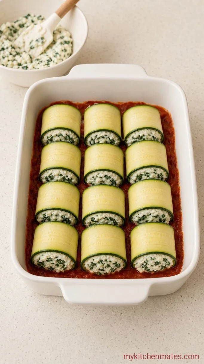 Cheesy Zucchini Lasagna Roll Ups (No Pasta, All Comfort) Step 3: Roll the Zucchini