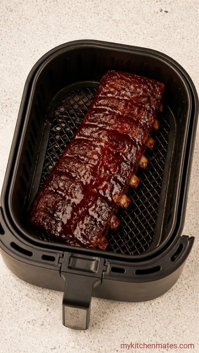 Sticky Air Fryer Ribs (Ready in 35 Minutes) Step 3: Sauce and Caramelize