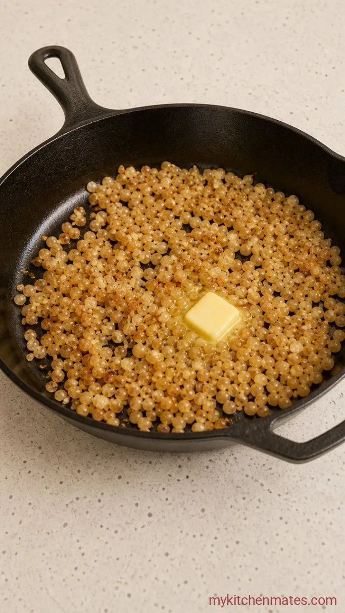 Quick Lemon Garlic Salmon with Herbed Couscous Step 3: Sauté the Garlic and Toast the Couscous