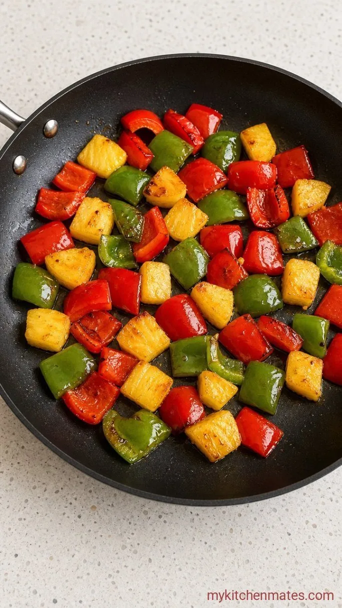 Step 3: Sauté the Peppers and Pineapple