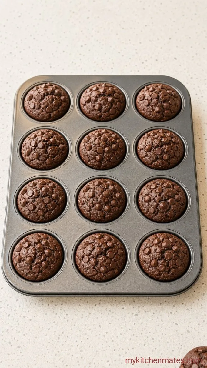 Fudgy High Protein Chocolate Muffins (Ready in 30 Minutes) Step 3: Scoop and Bake the Muffins