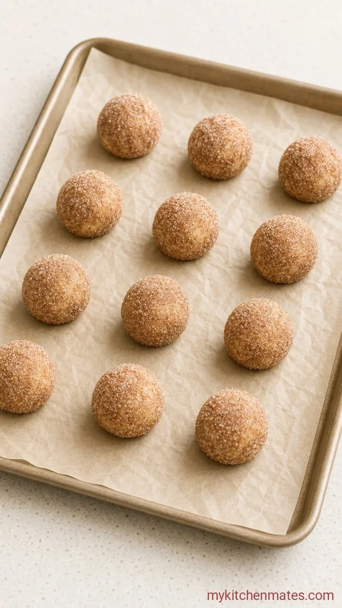 French Toast Cookies (Crispy Edges, Soft Centers) Step 3: Scoop and Coat with Cinnamon Sugar