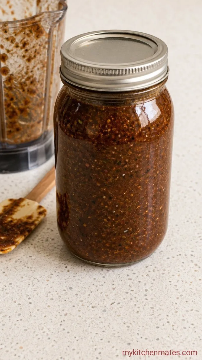10-Minute Jamaican Jerk Chicken Marinade Step 3: Scrape into a Jar and Seal