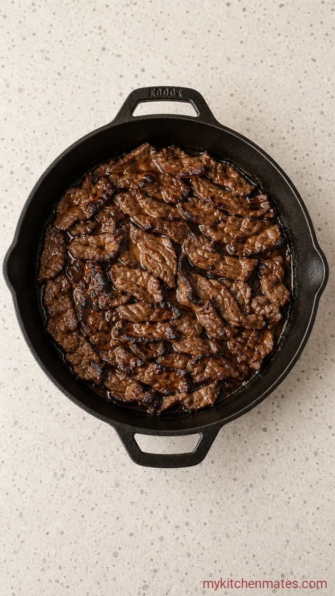 Sticky Korean BBQ Beef (Bulgogi) Step 3: Sear the Beef