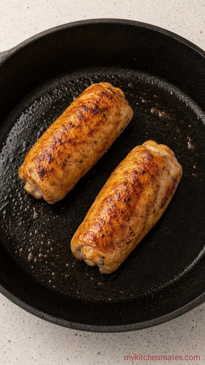 Step 3: Sear the Chicken Rolls