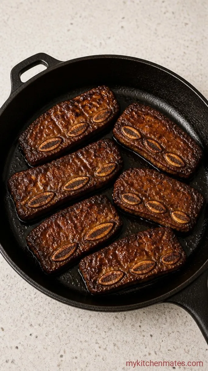 Korean Short Ribs Marinade for Tender, Caramelized Galbi Step 3: Sear the Short Ribs