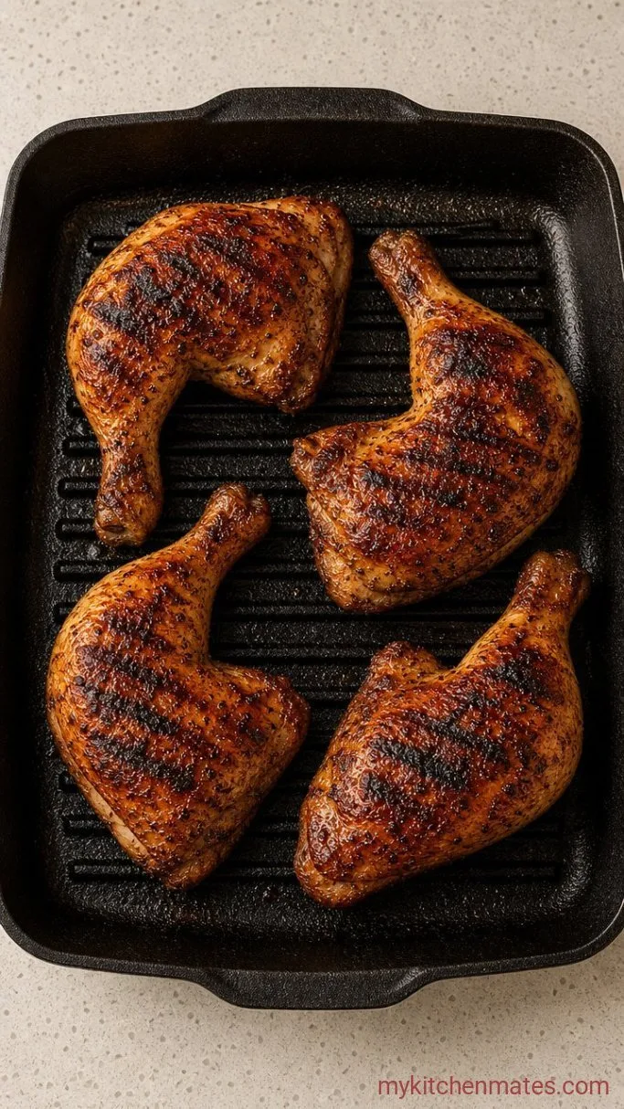 Juicy Grilled Chicken Quarters with Crispy Skin Step 3: Sear the Skin