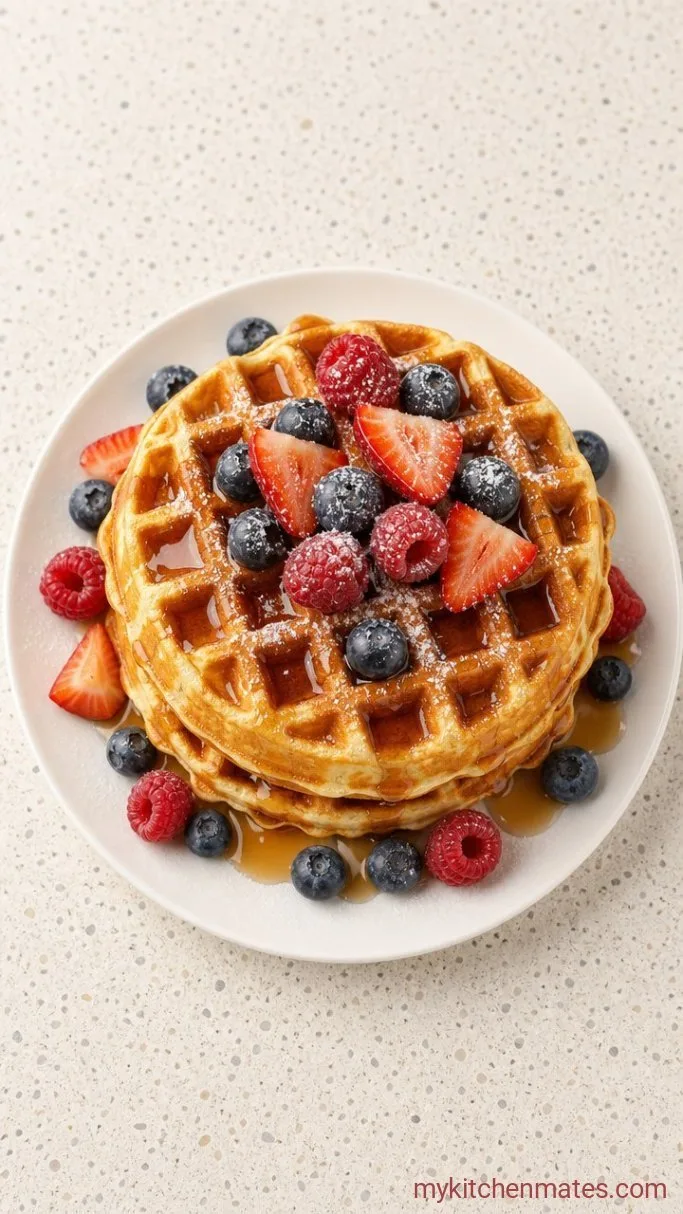 High-Protein Cottage Cheese Waffles (Crispy & Simple) Step 3: Serve with Your Favorite Toppings