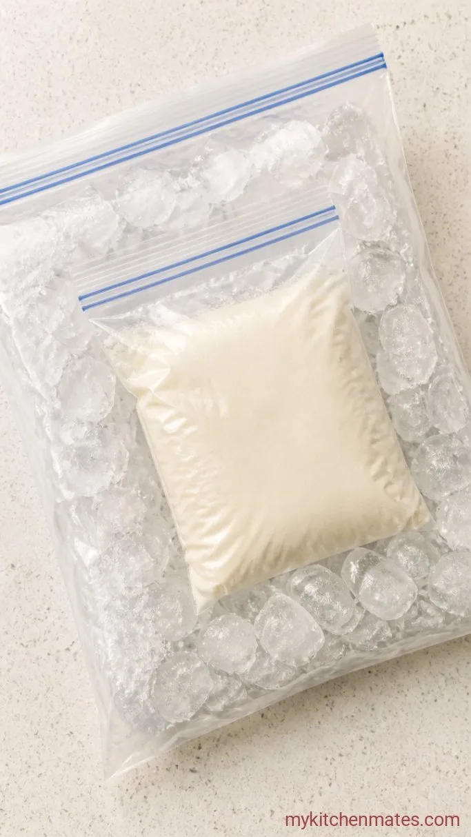 3-Ingredient Ice Cream in a Bag (5 Minutes) Step 3: Shake Until Set