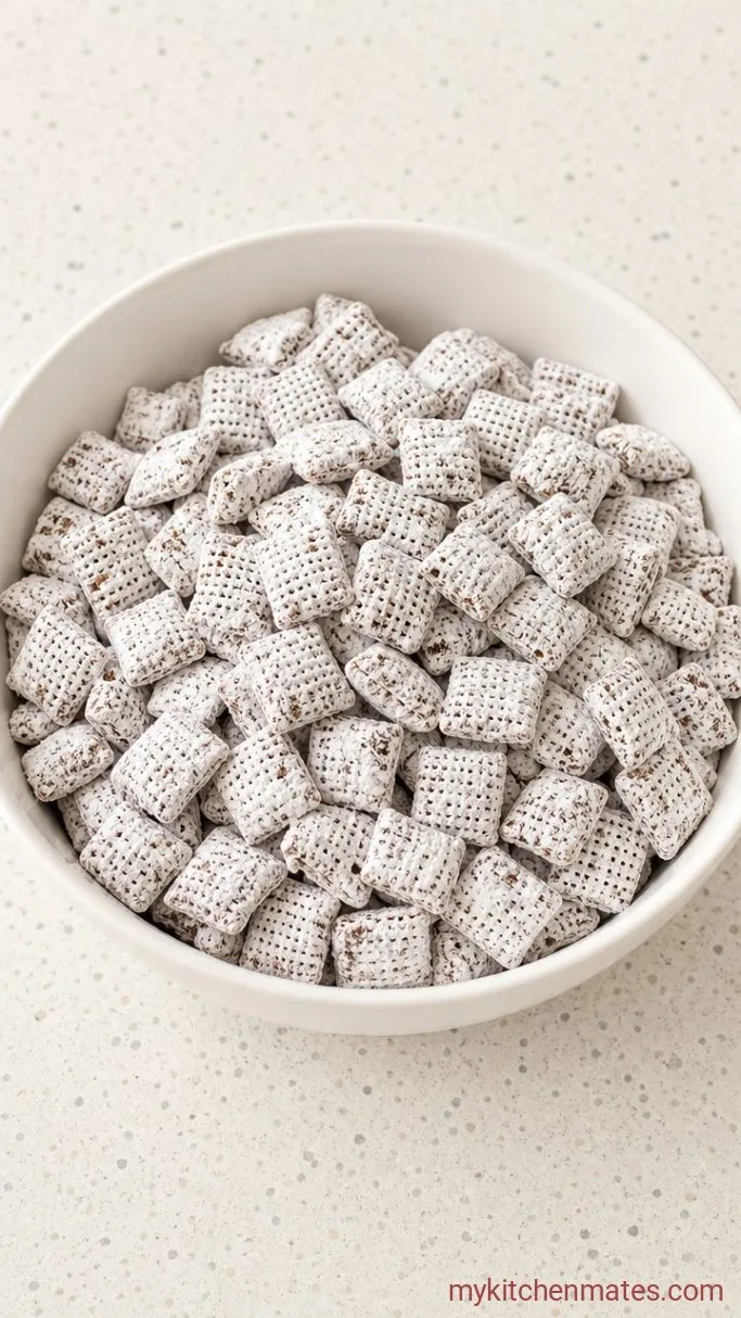 5-Ingredient Gluten-Free Puppy Chow Step 3: Shake with Powdered Sugar