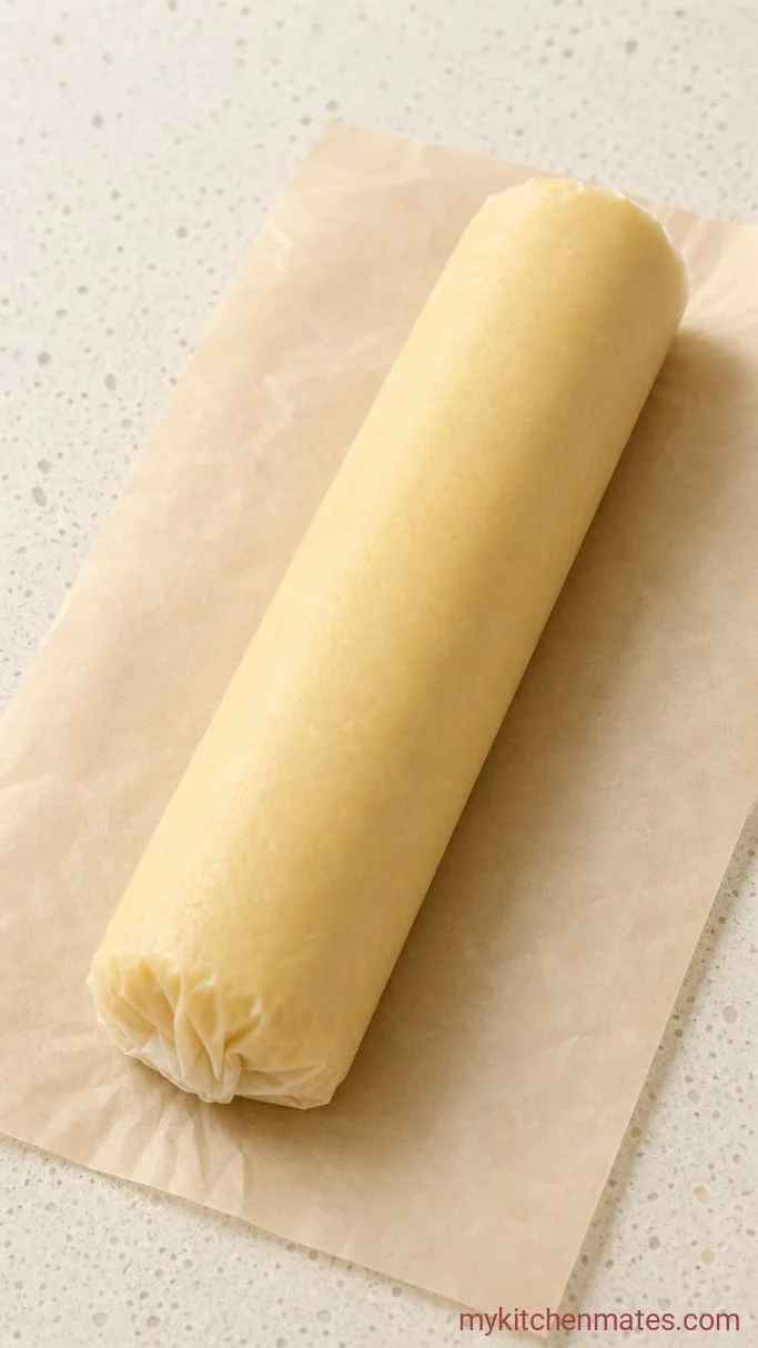 Zesty Lemon Shortbread Cookies Step 3: Shape and Chill