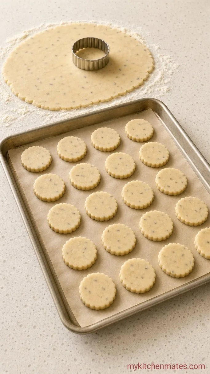 Buttery Lavender Shortbread Cookies Step 3: Shape and Cut the Dough