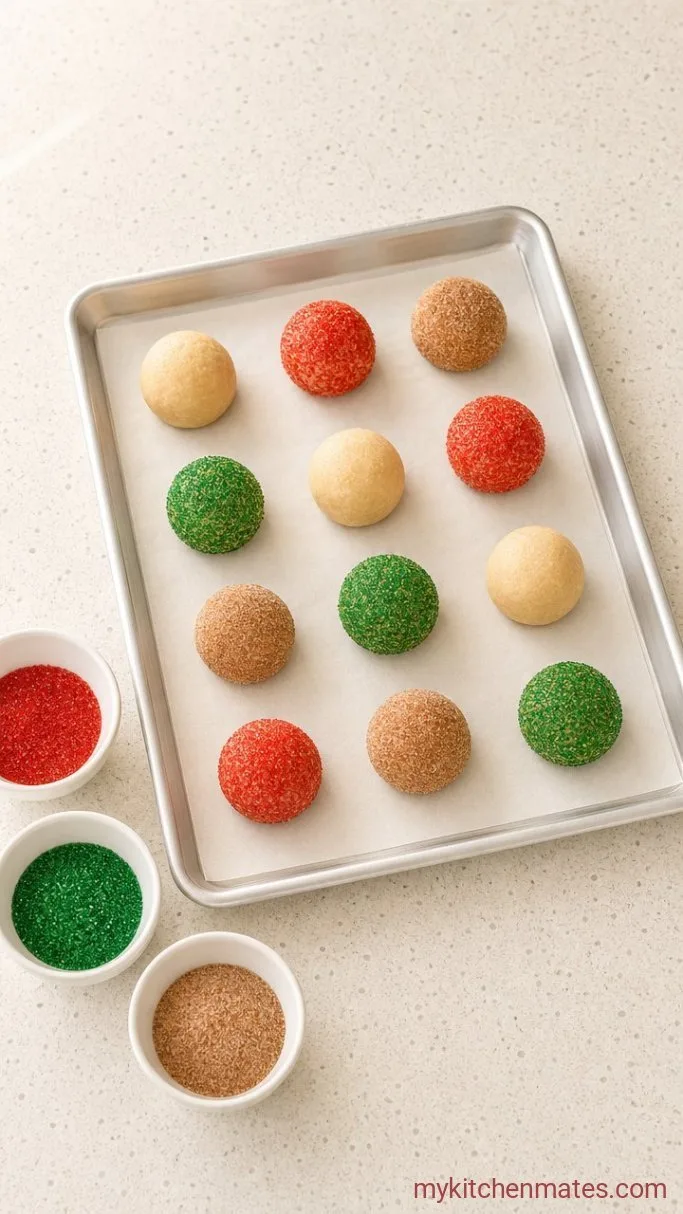 Soft and Chewy Christmas Snickerdoodle Cookies Step 3: Shape and Roll the Cookies